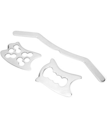 3pcs Ergonomic Stainless Steel Gua Sha Set for Legs & Back - Physiotherapy Massager - Buy Online on GoSupps.com