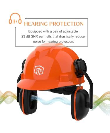 CUKUGUARD Safety Helmet with Hearing Protection & Visor | Comfortable Impact Protection for Head Ear & Eye - International Shipping - Buy Online on GoSupps.com