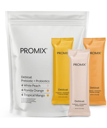 ProMix Nutrition Debloat Prebiotics and Probiotics Immune Support Supplement for Digestive Health Nausea Relief Gut Repair - Variety Pack - 12 Servings (Pack of 12) Variety Pack 12 Servings (Pack of 12)