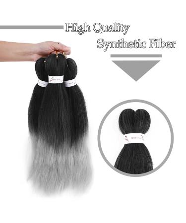 Silk-Co Braids Hair Extensions - Pre-Stretched Crochet Twists | 3 Bundle Afro Hair | 50cm Black & Silver | International Shipping - Buy Online on GoSupps.com