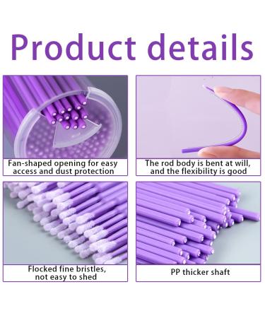Micro Swabs 100pcs for Eyelash Extensions | Disposable Micro Applicator Brush | Makeup & Personal Care - A-Purple with Carrying Case - Buy Online on GoSupps.com