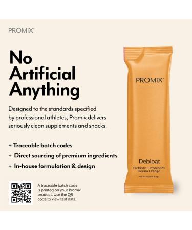 Promix Debloat Prebiotics & Probiotics with Baobab - Bloating Relief & Immune Support - 30 Servings of Florida Orange - Vitamin C Rich - Buy Online on GoSupps.com