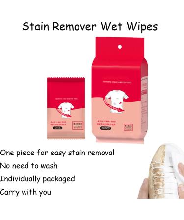 Stain Remover Wet Wipes Clothes Stain Removal Wipes Multifunctional Powerful Stain Remover Wet Wipes Individual Wrapped Cleaning Wipes Dry Cleaning Wipes For Clothes (2 bag) - Buy Online on GoSupps.com