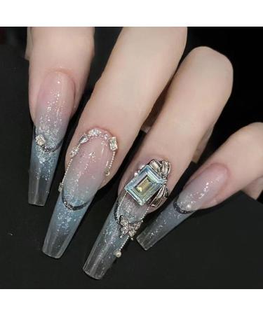 Temperament manicure summer mint through blue pure hand-made removable nail patch.(M) - Buy Online on GoSupps.com