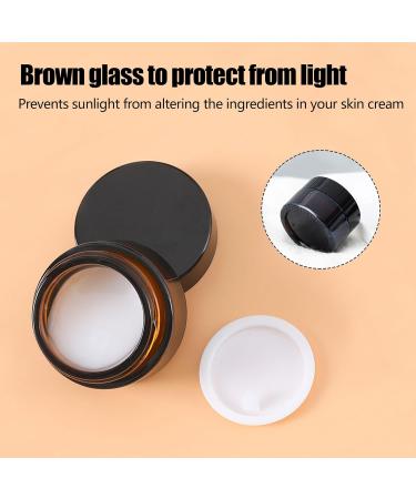 6 Pack Brown Glass Cream Cans - Refillable Ointment Jars 10ml 15ml 20ml with Lid & Liner - Ideal for Creams Lotions and More | International Shipping - Buy Online on GoSupps.com