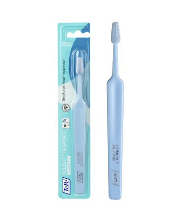 TEPE Select Medium Toothbrush  Adult Medium-Bristle Toothbrush with Compact Tapered Head and Angled Neck  Pack of 1 Comp Med