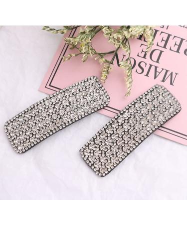 Shining Crystal Rhinestone Snap Hair Clips - 8Pcs Set for Women Girls | Wedding Bridal Hairpins & Styling Accessories - Buy Online on GoSupps.com