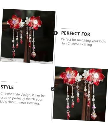 FAVOMOTO 3 Pairs Hair Accessories Flower Hairpin Chinese Tassel Hair Clip Lady Hairpins Hair Clips Accessories Japanese Flower Hair Clip Pearl Tiara Crystal Chinese Style Child Safflower - Buy Online on GoSupps.com