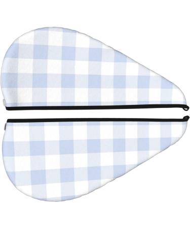 Blue Checkboard Microfiber Hair Towel - Ultra Soft & Absorbent Wrap for Long Curly & Thick Hair | Quick Dry Coral Velvet Cap for Women - Buy Online on GoSupps.com