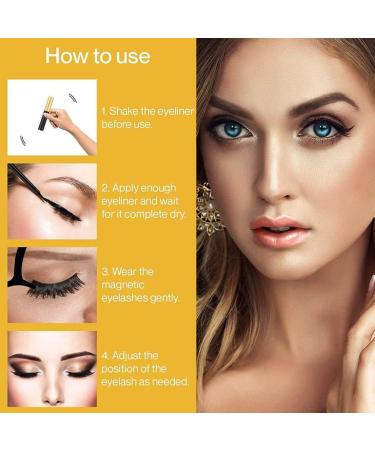 Ufar 3D 6D Magnetic Eyelashes Natural Look - NO Glue Needed 2022 BEST EYELASHES 10 Pairs Reusable False with Eyeliner Eyeliner and Lashes Applicator Black 10 Pair (Pack of 1) - Buy Online on GoSupps.com