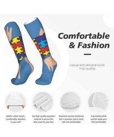 Autism Awareness Heart Compression Socks 15-20 mmHg for Men & Women - Supportive Athletic Running & Cycling - One Size (10463) - Buy Online on GoSupps.com