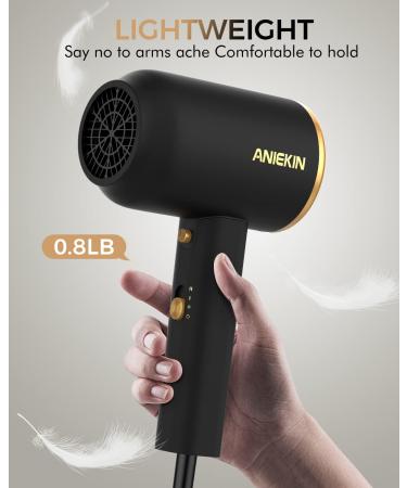 1875W Travel Ionic Hair Blow Dryer with Diffuser for Constant Temperature Hair Care - Black - Buy Online on GoSupps.com