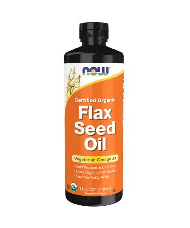 Now Foods Certified Organic Flax Seed Oil 24 fl oz (710 ml)