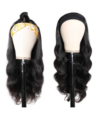 Dan & Dre curly wave headband wig for women fashionable adjustable headband scarf wig wig high temperature fiber wig with women's headbands afro long black wig