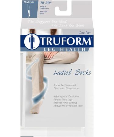 Buy Truform Compression Socks for Women - 10-20 mmHg Knee High Gym Socks (Large Black) | Optimal Support for Sport & Travel - Buy Online on GoSupps.com