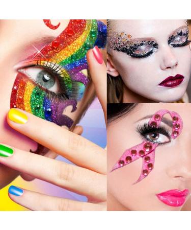 12 Sheets Self-Adhesive Rhinestone Stickers for Nail, Eye, Face & Body Makeup - Festival DIY Craft Jewels Decor - Buy Online on GoSupps.com
