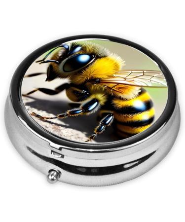 Cute Little Beeround Pill Box | 3 Compartment Travel Pill Organizer | Portable Round Pill Box for International Shipping - Buy Online on GoSupps.com