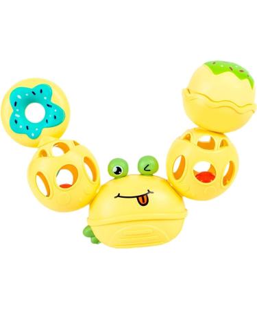 Voiakiu Kugelrassel Toy | Sensory Crab Ball for Babies | Soft Molar Teething Ring | Calming Yellow Exploration Toy - Buy Online on GoSupps.com