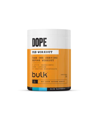 Bulk Poudre Pr -Workout Dope | Blue Framboise | 3g Creatine per Serving | 200mg Caffeine | Citrulline Malate & Arginine AKG | Beta-Alanine | Energy Focus & Performance | 510g Supplement Framboise Bleu