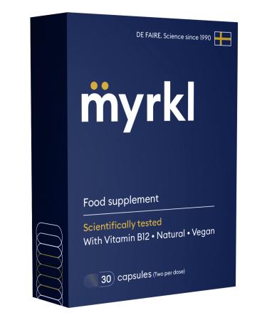 Myrkl | Vitamin B12 which Helps Reduce Tiredness and Fatigue | Probiotics & L Cysteine| Food Supplement | Scientifically Tested| Natural | Vegan | 30 Capsules