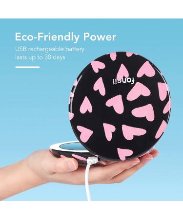 Fancii LED Lighted Travel Makeup Mirror | Rechargeable with 10x/1x Magnifying | 3 Light Settings | Compact Portable Hand Mirror - Taylor (Love Train) - Buy Online on GoSupps.com