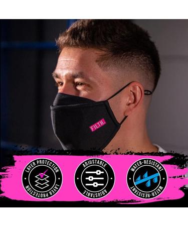 Muc-Off Filth Reusable Face Mask Large with Mid-Layer Filter - Washable 20x - Adjustable Face Cover - L Pack of 1 - Buy Online on GoSupps.com
