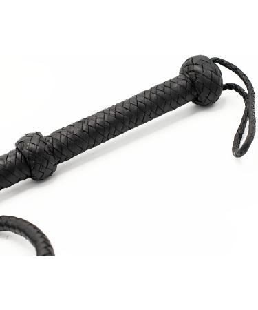 Ardour Crafts Bull Whip 4 feet Handmade Leather Cowhide Stock Whips for Horse Riders Trainers Beginners and Toddler - Indiana Jones Design Black Equestrian Bullwhip - Buy Online on GoSupps.com