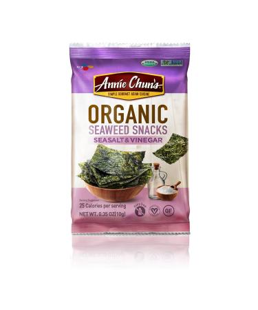 Annie Chun's Organic Seaweed Snacks, Sea Salt & Vinegar, 0.35 Ounce Organic Sea Salt & Vinegar 0.35 Ounce (Pack of 1)