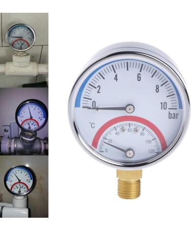 GUMEI 10 Bar Temperature Pressure Gauge - G1/4 Thread 2-in-1 Thermometer Monitor for Accurate Readings - Buy Online on GoSupps.com