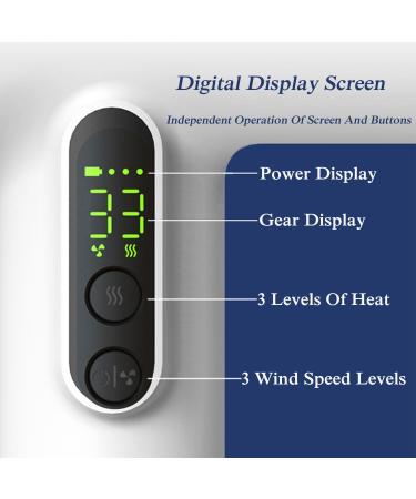 N/A Cordless Hair Dryer Rechargeable USB Cordless Hair Drye 3-Level Wind Speed Adjustable with Digital Screen Battery Powered Hair Dryer for Women Men Kids Outdoor Camping White - Buy Online on GoSupps.com