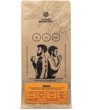 Coffee Broastery Coffee Beans India Karnataka Premium 1kg 1000g | Specialty Indian Coffee | India | Freshly Roasted | Kraft Coffee Roastery - Buy Online on GoSupps.com