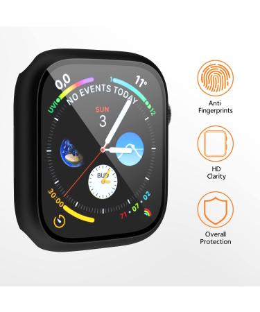 Mugust 3 Pack Apple Watch Screen Protector 40mm SE Series 6/5/4, Hard PC Full Cover with Tempered Glass - Black 40mm - Buy Online on GoSupps.com