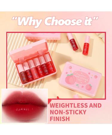 Liquid Tint Stain - 6 Colors Korean Lip Gloss | Moisturizing Multi-Use Lip & Cheek Tint | Long-Lasting Non-Stick Cup Vivid Peach Color - Buy Online on GoSupps.com