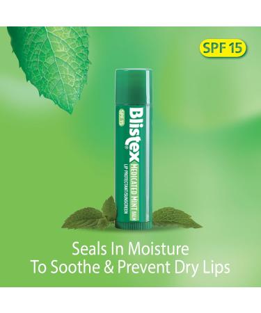 Blistex Medicated Mint Balm 0.15 Oz - Soothing Lip Care for Dry Cracked Lips | International Shipping - Buy Online on GoSupps.com