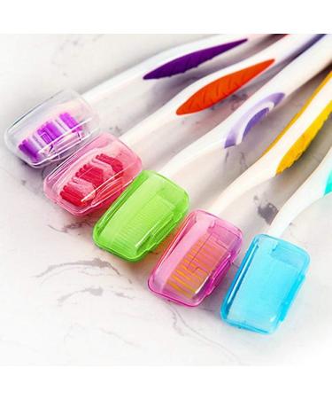 kowaku WFRAU 5pcs Travel Toothbrush Headgear Autumn Cap Hiking Camping Brush Cleaner Toothbrush Protective Case Protect
