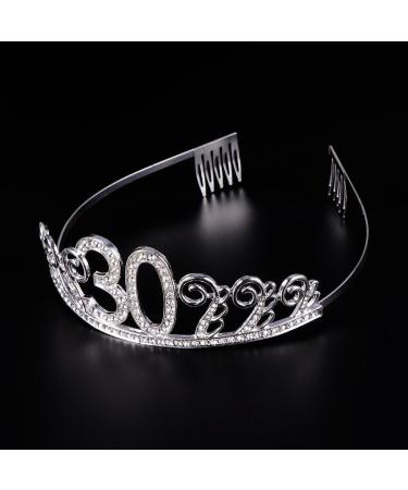 Frcolor Birthday Crystal Tiara Crown 30th Rhinestone Princess Queen Headband - Buy Online on GoSupps.com