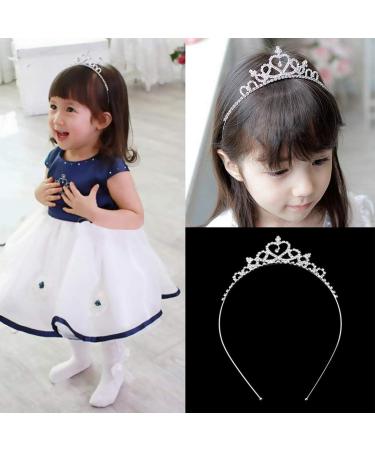 Kids Flower Girl Children Wedding Prom Tiara Crown Headband - Kid Size Baby Princess Headband Girls Hair Band Hair Accessories - Silver - Buy Online on GoSupps.com