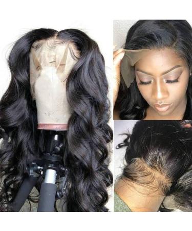 Candice 13x4 Lace Front Wig 24 Inch Natural Wave Heat Resistant Synthetic Hair 1B Black - Pre Plucked with Baby Hair for Women - Daily & Party Wear - Buy Online on GoSupps.com