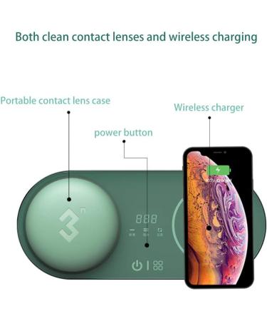 Contact Lens Cleaner Contact Lens case Daily Care Portable with Mirror Tweezers and Wireless Charging - Buy Online on GoSupps.com