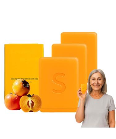 Savon au kaki pour personnes g es d odorant et nettoyant pour le bain hydratant en profondeur pour femmes et hommes 3PC