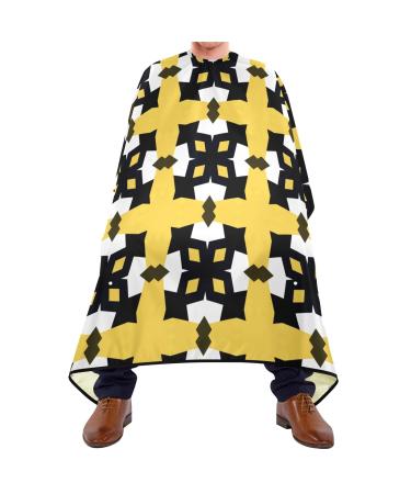Waterproof Barber Cape -Yellow Vintage Pattern 2 Cheetah Haircut Bib for Men Unisex Hair Cutting Cape(8rp1a)