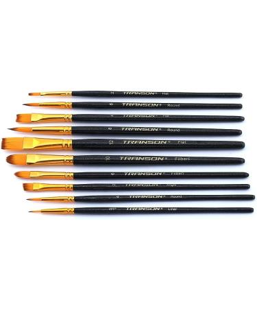 Transon 20pcs Art Painting Brush Set for Acrylic Watercolor Gouache - Ideal for Hobby, Crafts, Face Painting - Black - Buy Online on GoSupps.com
