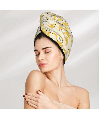 Quick-Dry Hair Towel Wrap - Hair Drying Towel Turban with Button (Banana) for Fast & Easy Hair Care - Buy Online on GoSupps.com