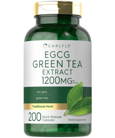 Carlyle EGCG Green Tea Extract | 1200mg | 200 Capsules | Non-GMO and Gluten Free Supplement