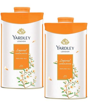 Yardley London Perfumed Fresh Floral Fragrances Locked in a fine & Silky Talcum Powder (Yardley Imperial Sandalwood Perfumed Talc -250gm Pack of 2)