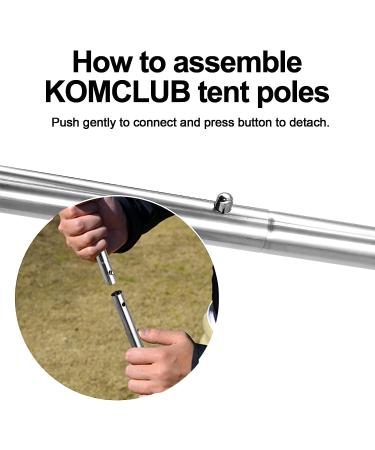 KOMCLUB Telescoping Tent Poles - Adjustable Stainless Steel Lightweight Poles for Camping, Backpacking, Hiking - Set of 2 (78in) - Buy Online on GoSupps.com