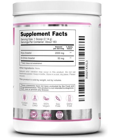 Zazzee PREGNOSITOL Powder - 6 Month Supply - Myo-Inositol and D-Chiro-Inositol Fertility Blend - Vegan and Non-GMO - 183 Servings - Buy Online on GoSupps.com