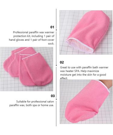 FOMIYES 10 Sets Leather Horn Boots Foot Spa Sock Nail Tools Manicure Tools Paraffin Foot Pedicure Remover Spa Skin Care Gloves Nursing Spa Tool Work Polyester Lining Hand Hot Wax - Buy Online on GoSupps.com