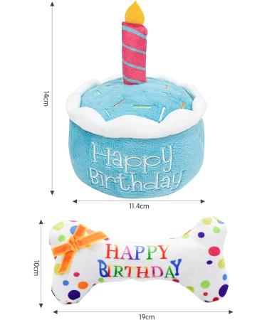 Minshuxi Dog Birthday Cake Toy - Plush Squeaky Bone & Interactive Pet Gift for Birthday Celebrations - Buy Online on GoSupps.com