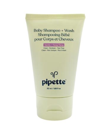 Baby Shampo Plus Wash - Vanilla Plus Ylang Ylang by Pipette for Kids - 1.69 oz Shampoo